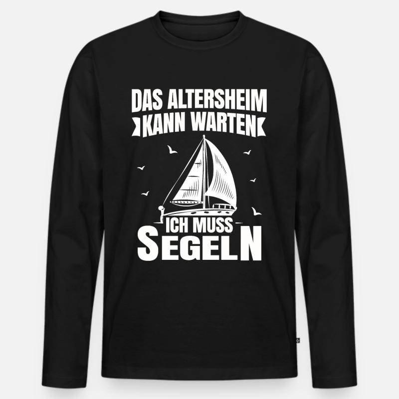 Segeln - Männer Premium Bio Langarmshirt - Schwarz