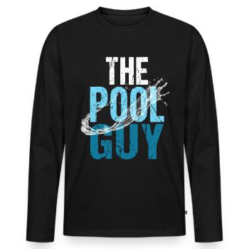 Pool pool boy swimming - Men's Premium Organic Long Sleeve Shirt - black - Front - Nico (187cm)