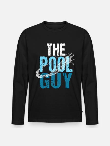 Pool pool boy swimming - Men's Premium Organic Long Sleeve Shirt - black