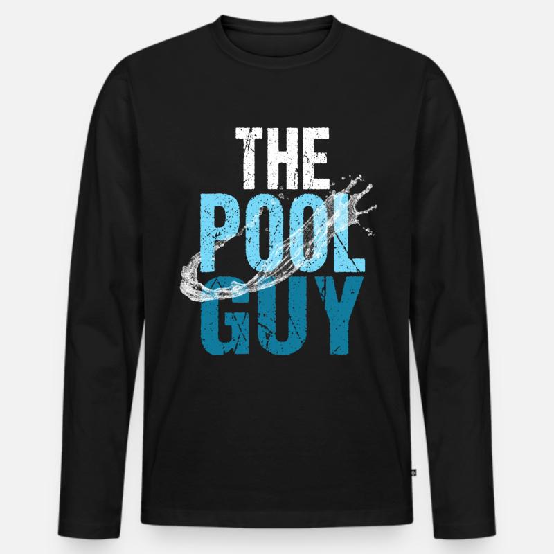 Pool pool boy swimming - Men's Premium Organic Long Sleeve Shirt - black