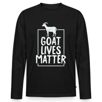 Goat Lives Matter - T-shirt manches longues Premium bio Homme - noir - Devant - Nico (187cm)