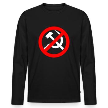 Anti-communisme, anti-socialisme - T-shirt manches longues Premium bio Homme - noir - Devant - Nico (187cm)