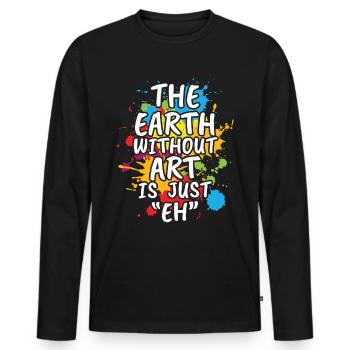 La Terre Sans-100 - T-shirt manches longues Premium bio Homme - noir - Devant - Nico (187cm)