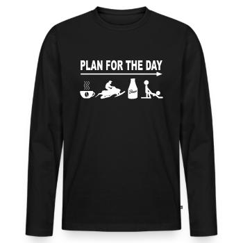 Motoneige motoneige - Skidoo Plan quotidien - T-shirt manches longues Premium bio Homme - noir - Devant - Nico (187cm)