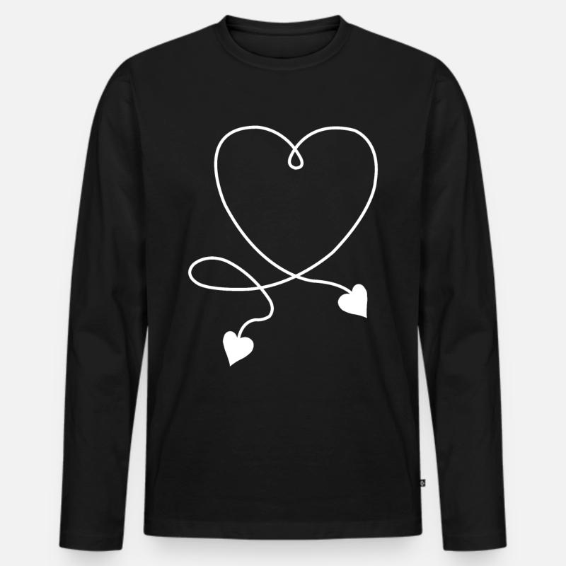 Herz Herzchen - Männer Premium Bio Langarmshirt - Schwarz