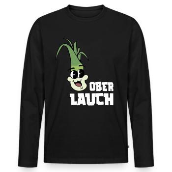Ober Lauch - Fitness Gym Lauch Witz - Männer Premium Bio Langarmshirt - Schwarz - Vorne - Nico (187cm)