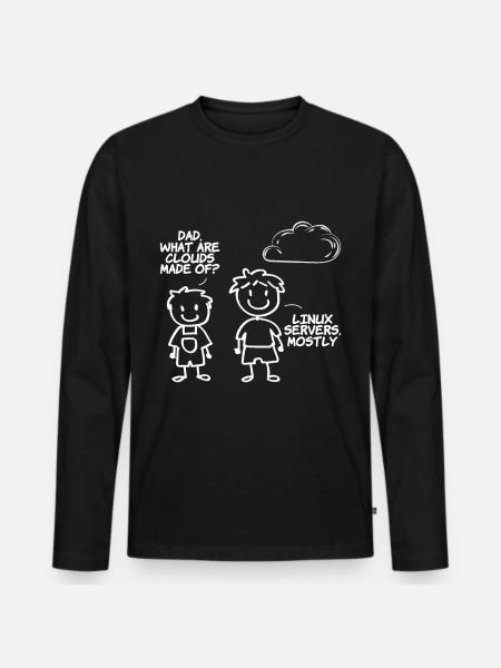 Papa Woraus Sind Wolken Gemacht? - Männer Premium Bio Langarmshirt - Schwarz