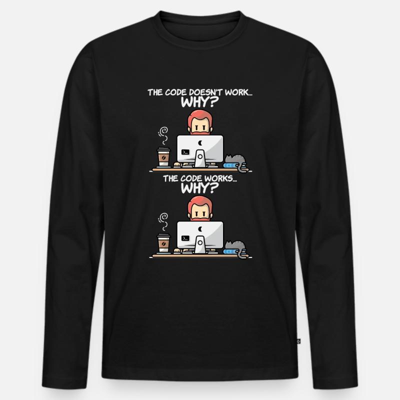 Programmier - Männer Premium Bio Langarmshirt - Schwarz