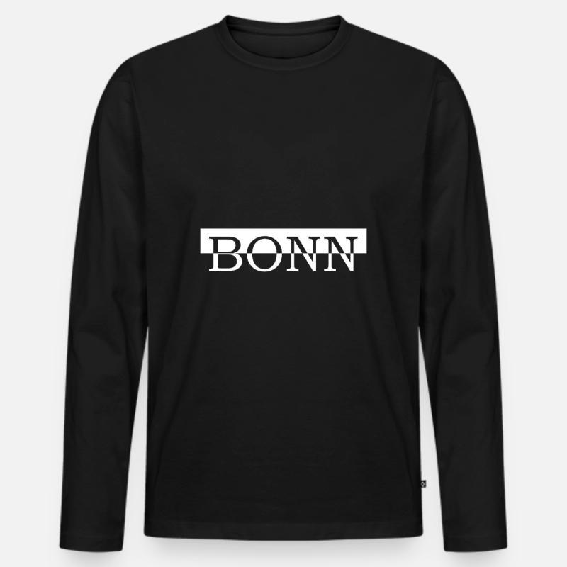 Bonn - Männer Premium Bio Langarmshirt - Schwarz
