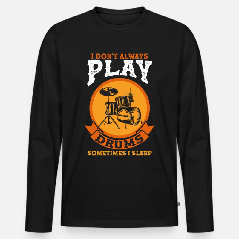 Schlagzeug Schlagzeuger Drumset Drummer - Männer Premium Bio Langarmshirt - Schwarz
