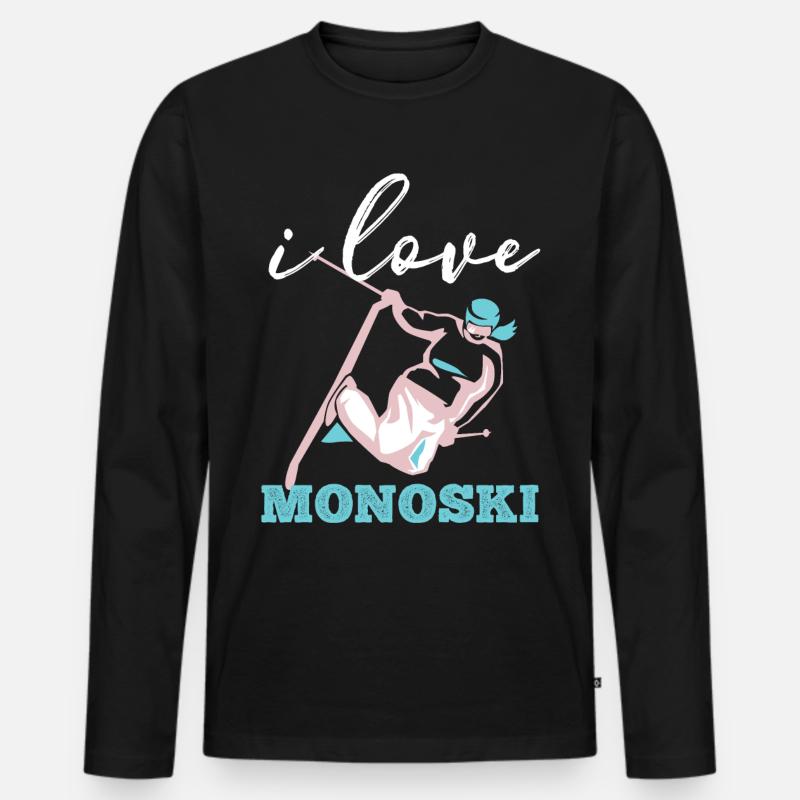 Monoski Geschenkidee Geschenk Monoskifahren Monosk - Männer Premium Bio Langarmshirt - Schwarz