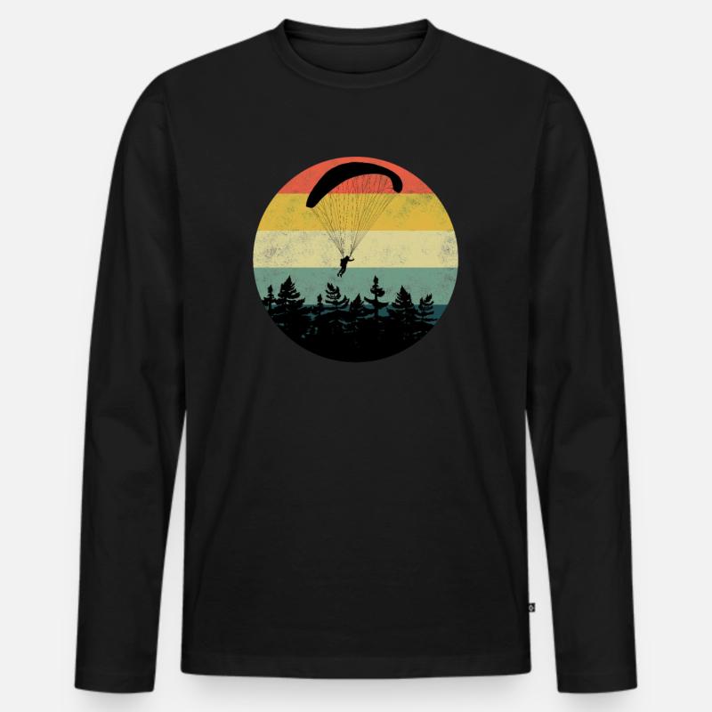 Gleitschirm Paraglider Paragliding - Männer Premium Bio Langarmshirt - Schwarz
