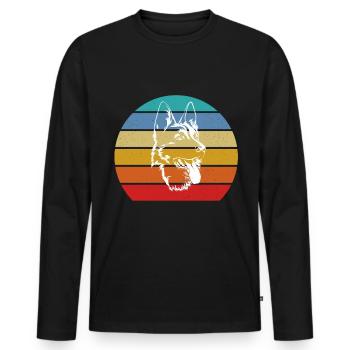 German Shepherd - Men's Premium Organic Long Sleeve Shirt - black - Front - Nico (187cm)