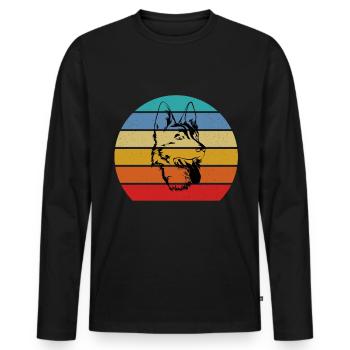 German Shepherd - Men's Premium Organic Long Sleeve Shirt - black - Front - Nico (187cm)