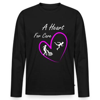 Elderly nurse care for the elderly - Men's Premium Organic Long Sleeve Shirt - black - Front - Nico (187cm)
