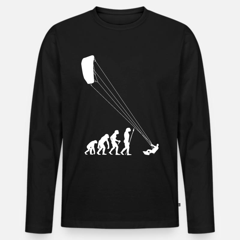 Evolution Kitesurf Surfer Kitesurf cadeau - T-shirt manches longues Premium bio Homme - noir