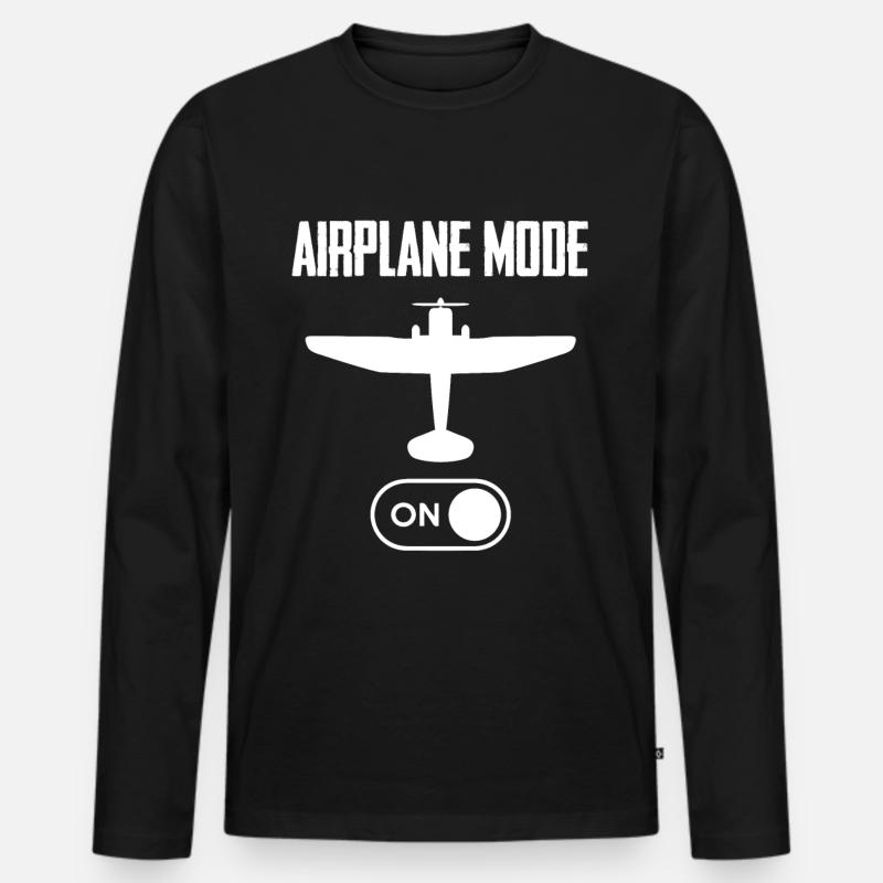 Flugzeug-Modus - Männer Premium Bio Langarmshirt - Schwarz