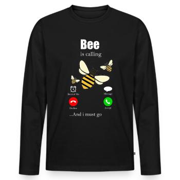 Imker - Männer Premium Bio Langarmshirt - Schwarz - Vorne - Nico (187cm)