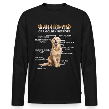 Golden Golden Retriever Hund - Männer Premium Bio Langarmshirt - Schwarz - Vorne - Nico (187cm)