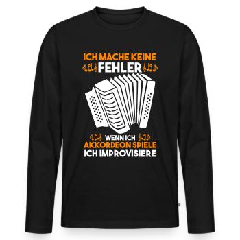 Akkordeon Handklavier Akkordeonspieler - Männer Premium Bio Langarmshirt - Schwarz - Vorne - Nico (187cm)