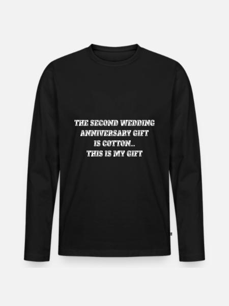 Det andet bryllupsdag er Bomuld - Premium økologisk langærmet T-shirt til mænd - sort