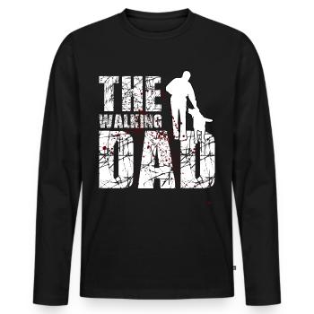 The walking dad - T-shirt manches longues Premium bio Homme - noir - Devant - Nico (187cm)