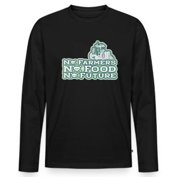 No Farmers No Food No Future Traktor - Männer Premium Bio Langarmshirt - Schwarz - Vorne - Nico (187cm)