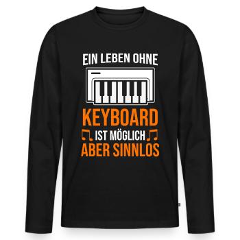 Keyboard Keyboarder Musiker Musik - Männer Premium Bio Langarmshirt - Schwarz - Vorne - Nico (187cm)