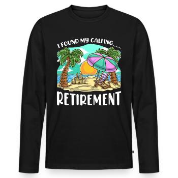 Pension plage vacances pension palmiers soleil mer - T-shirt manches longues Premium bio Homme - noir - Devant - Nico (187cm)