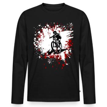 Downhill Mountainbike Downhill VTT cadeau - T-shirt manches longues Premium bio Homme - noir - Devant - Nico (187cm)