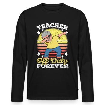 Professeur d’anglais Pension Pension professeur Pension - T-shirt manches longues Premium bio Homme - noir - Devant - Nico (187cm)
