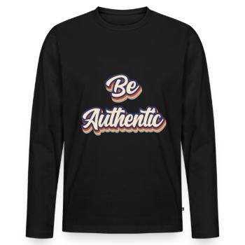 Be Authentic - Men's Premium Organic Long Sleeve Shirt - black - Front - Nico (187cm)