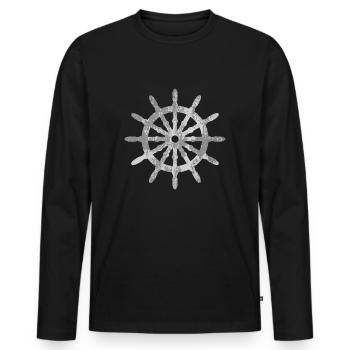 Bateau volant - T-shirt manches longues Premium bio Homme - noir - Devant - Nico (187cm)