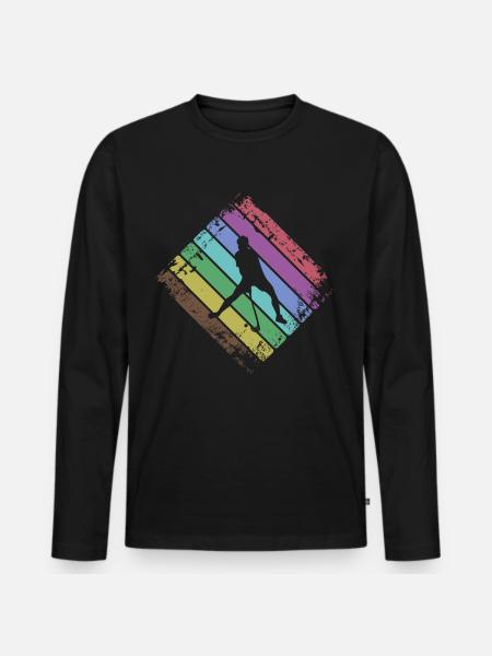 Floorball - Männer Premium Bio Langarmshirt - Schwarz