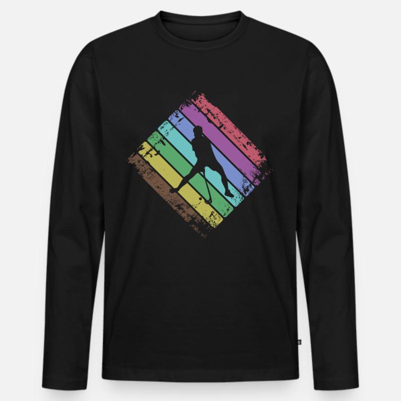 Floorball - Männer Premium Bio Langarmshirt - Schwarz