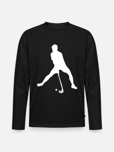 Floorball - Men's Premium Organic Long Sleeve Shirt - black