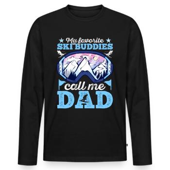 Ski Dad Dad father skiing ski instructor - Men's Premium Organic Long Sleeve Shirt - black - Front - Nico (187cm)