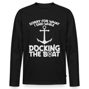 Ship Skipper Captain - Men's Premium Organic Long Sleeve Shirt - black - Front - Nico (187cm)