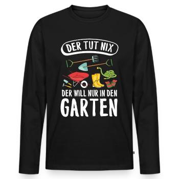 Garten - Männer Premium Bio Langarmshirt - Schwarz - Vorne - Nico (187cm)