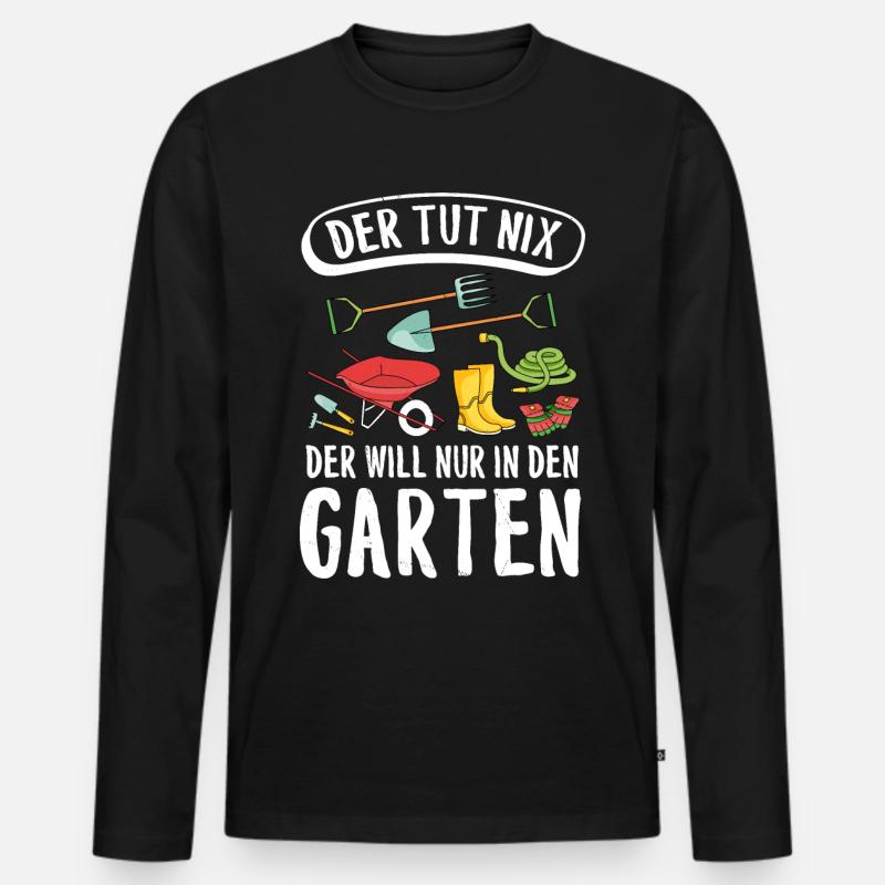 Garten - Männer Premium Bio Langarmshirt - Schwarz