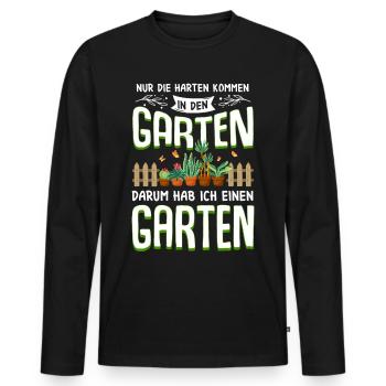 Garten - Männer Premium Bio Langarmshirt - Schwarz - Vorne - Nico (187cm)