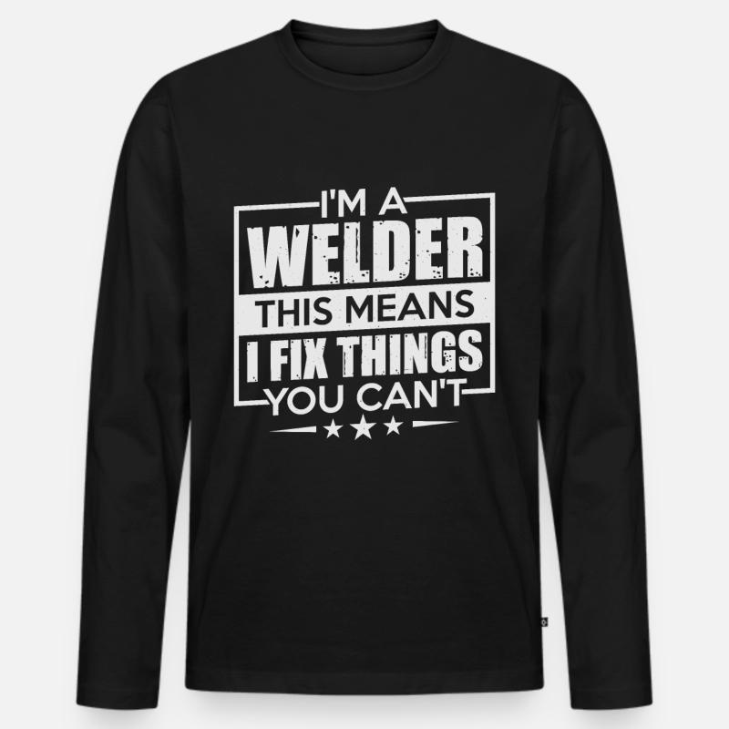 schweißer schweißen - Männer Premium Bio Langarmshirt - Schwarz