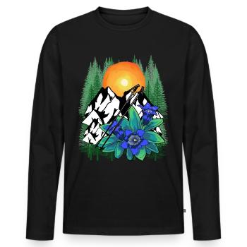 Autriche Suisse Allgäu Dolomites Tyrol du Sud Tyrol du Sud - T-shirt manches longues Premium bio Homme - noir - Devant - Nico (187cm)