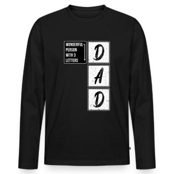 Dad crossword dad wonderful - Men's Premium Organic Long Sleeve Shirt - black - Front - Nico (187cm)