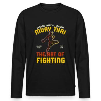 Muay Thai - Männer Premium Bio Langarmshirt - Schwarz - Vorne - Nico (187cm)