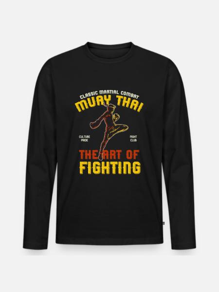 Muay Thai - Männer Premium Bio Langarmshirt - Schwarz
