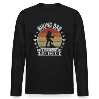 Hiking Dad - T-shirt manches longues Premium bio Homme - noir - Devant - Nico (187cm)