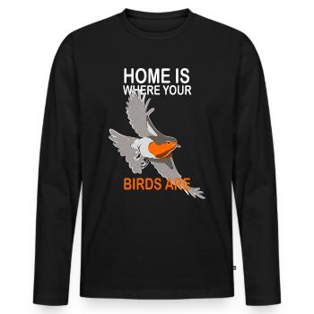 Bird Watching Birds Watching Birding Bird - Men's Premium Organic Long Sleeve Shirt - black - Front - Nico (187cm)