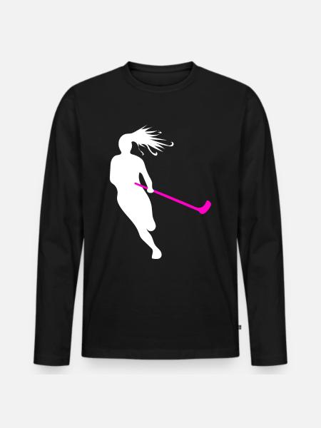 Floorball Florist - Men's Premium Organic Long Sleeve Shirt - black