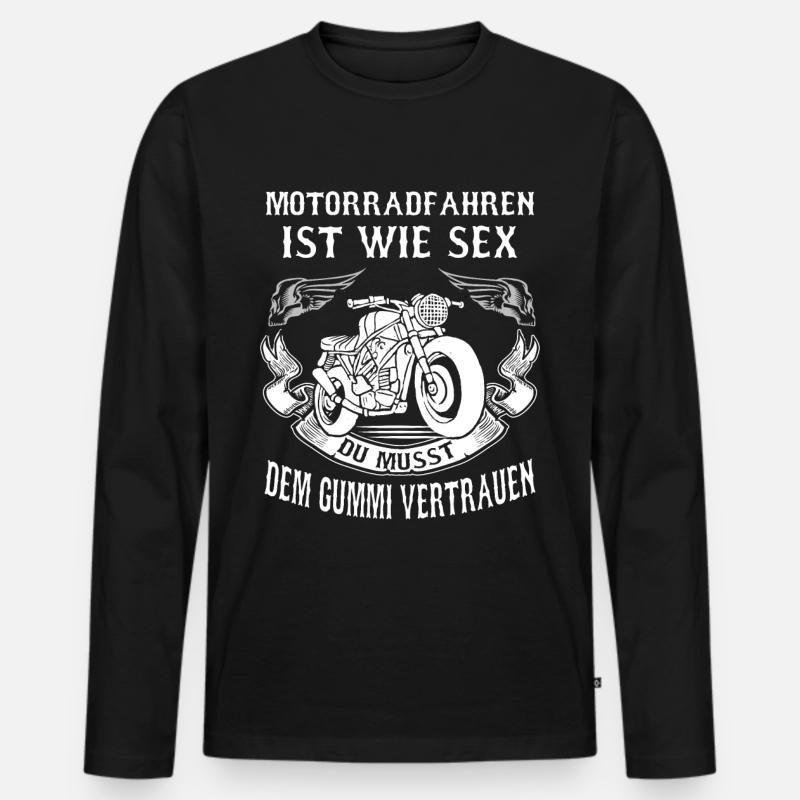 Motorrad - Männer Premium Bio Langarmshirt - Schwarz